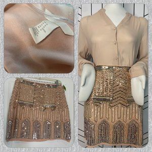 Vintage Blush Sequin Skirt